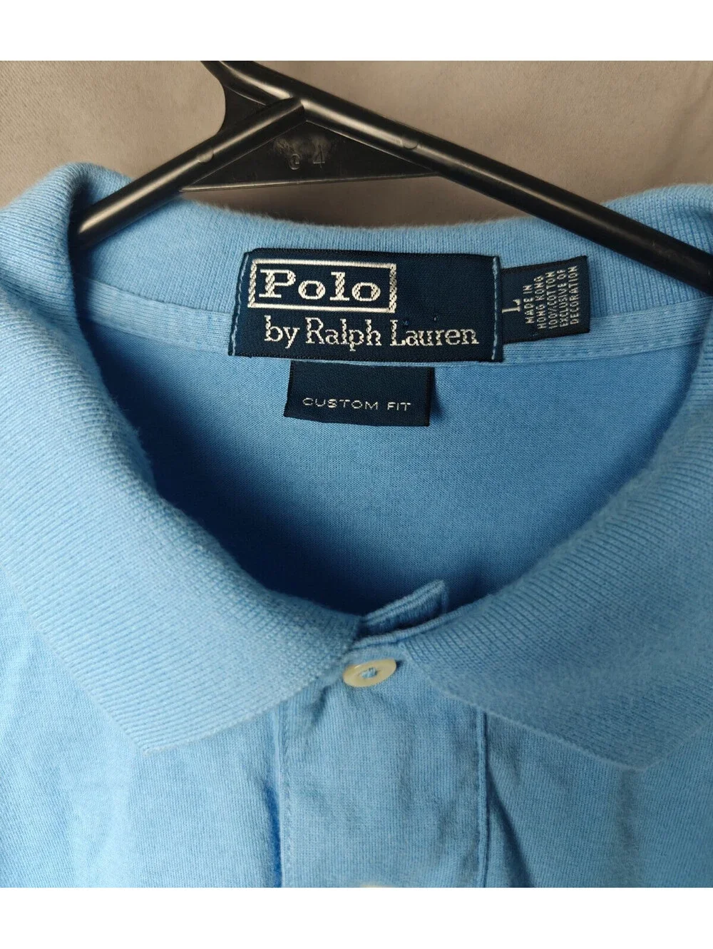 Men's Polo by Ralph Lauren Classic Fit Size L Light Blue Short Sleeve Polo Shirt